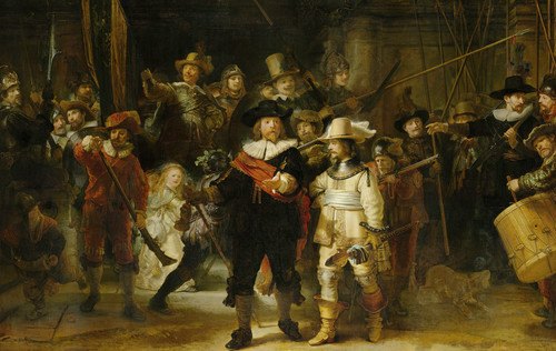 Rembrandts schilderij De Nachtwacht in het Rijksmuseum Amsterdam Rembrandts schilderij De Nachtwacht in het Rijksmuseum Amsterdam